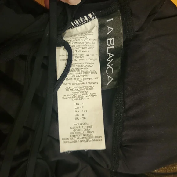 La Blanca One Piece Swim Suit Black Size 4 - Picture 10 of 12